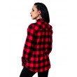 Dragstrip Kustom Women Checkered Lumber Jack Shirt in Black & Red